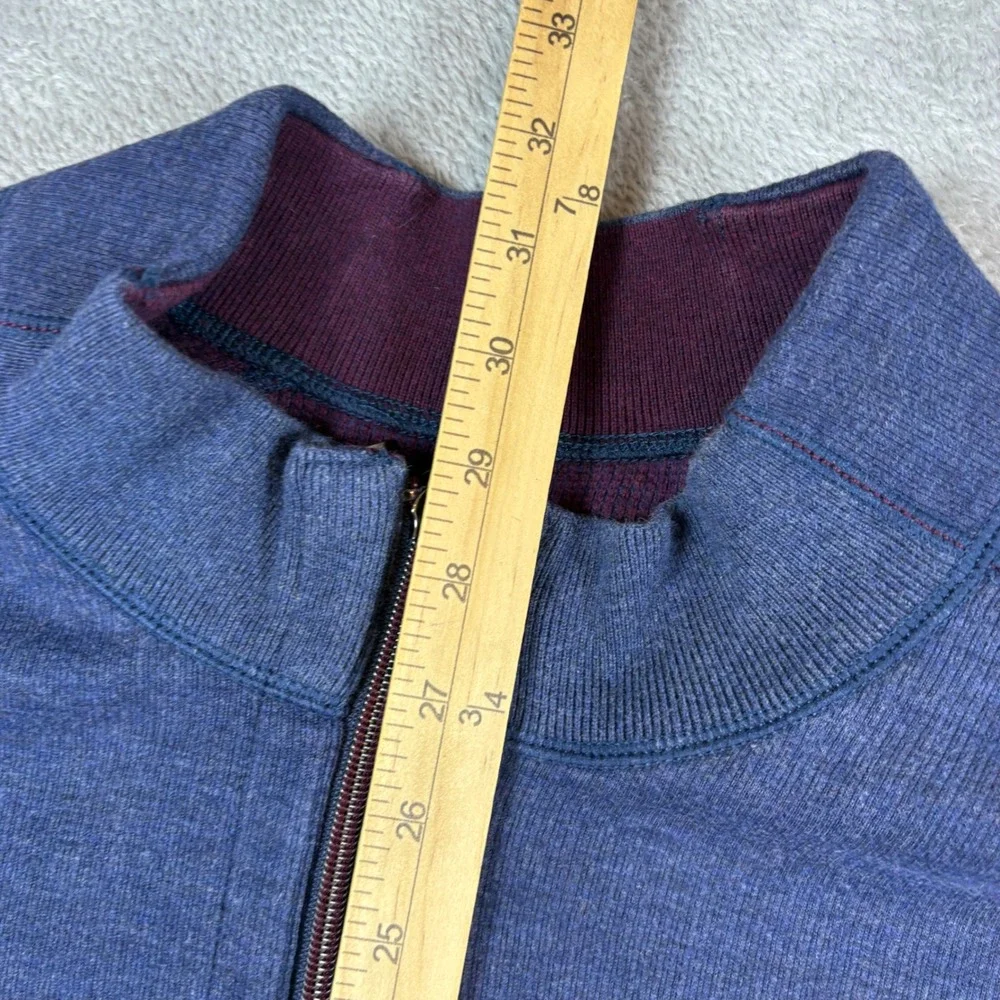 Tommy Bahama Sweater Mens XXL Quarter Zip Pullover Blue Marlin Logo Casual